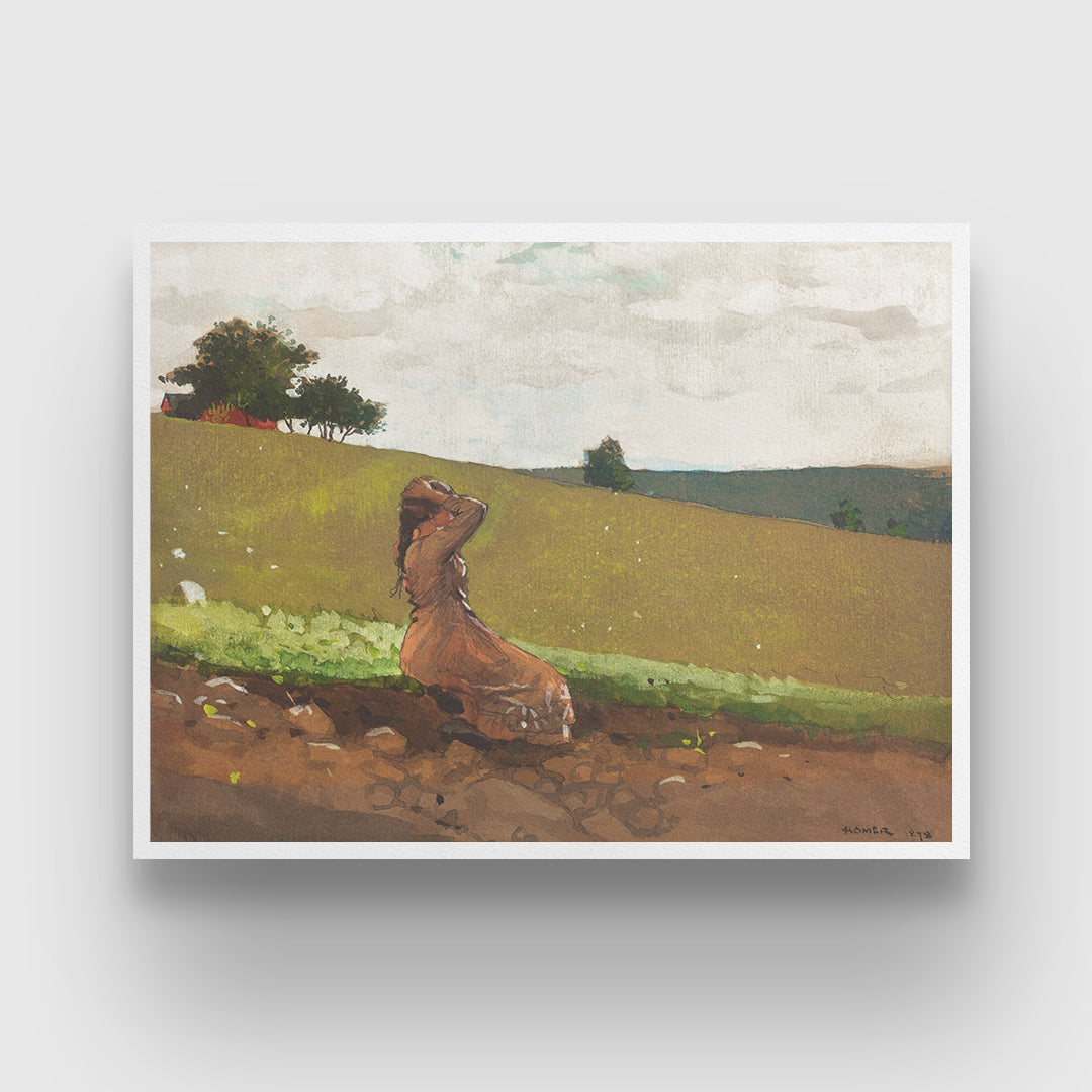 The Green Hill by Winslow Homer 3 : 4 Horizontal New Premium Wall Art Canvas by MeriDeewar