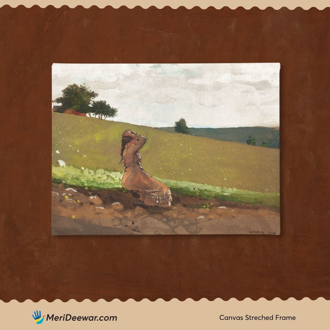 The Green Hill by Winslow Homer 3 : 4 Horizontal New Premium Wall Art Canvas by MeriDeewar
