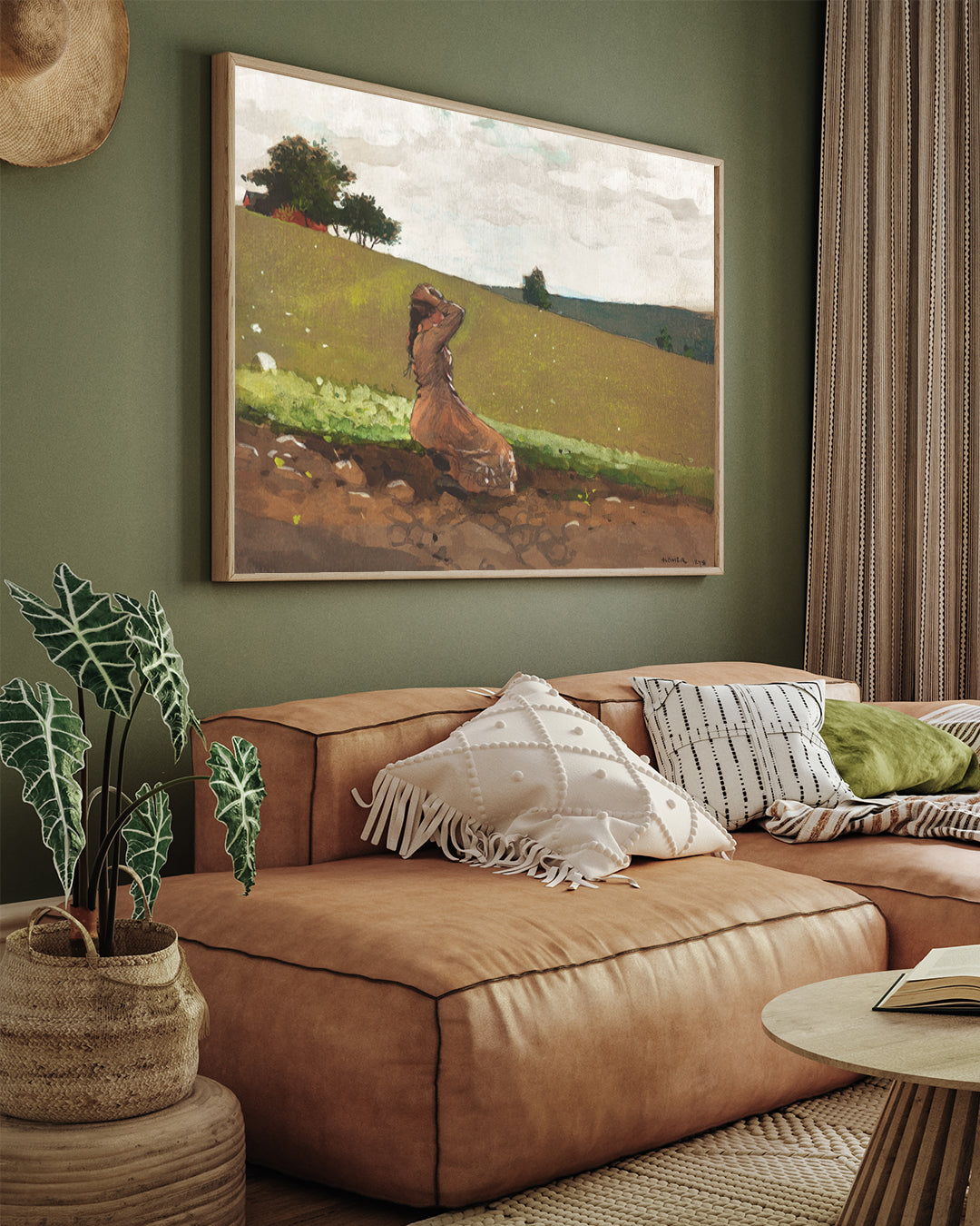 The Green Hill by Winslow Homer 3 : 4 Horizontal New Premium Wall Art Canvas by MeriDeewar