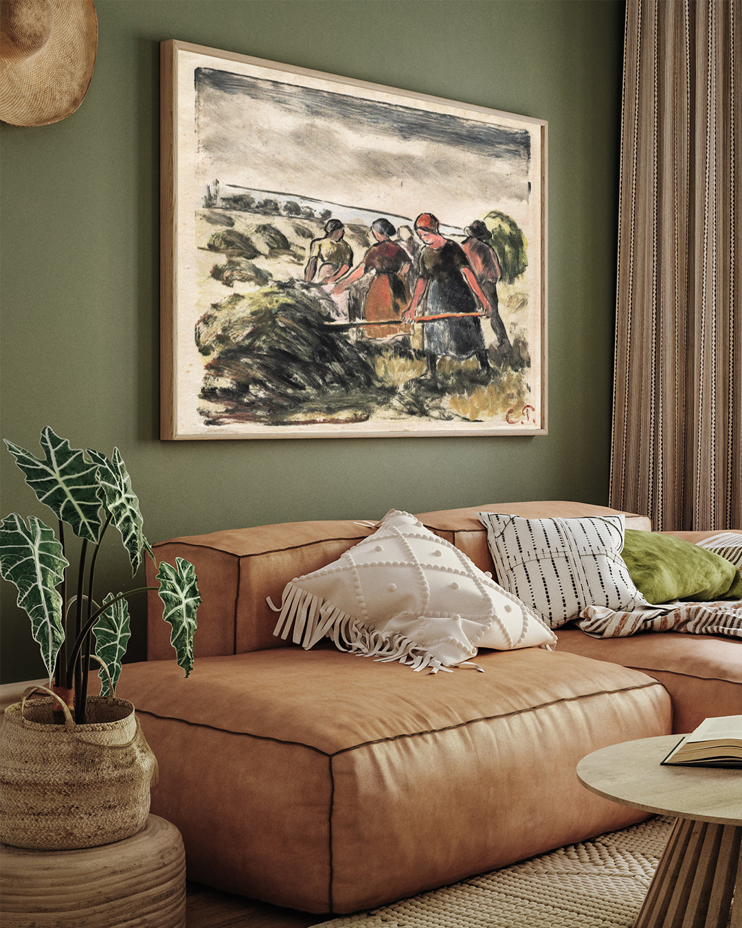 The Haymakers by Camille Pissarro 3 : 4 Horizontal New Premium Wall Art Canvas by MeriDeewar