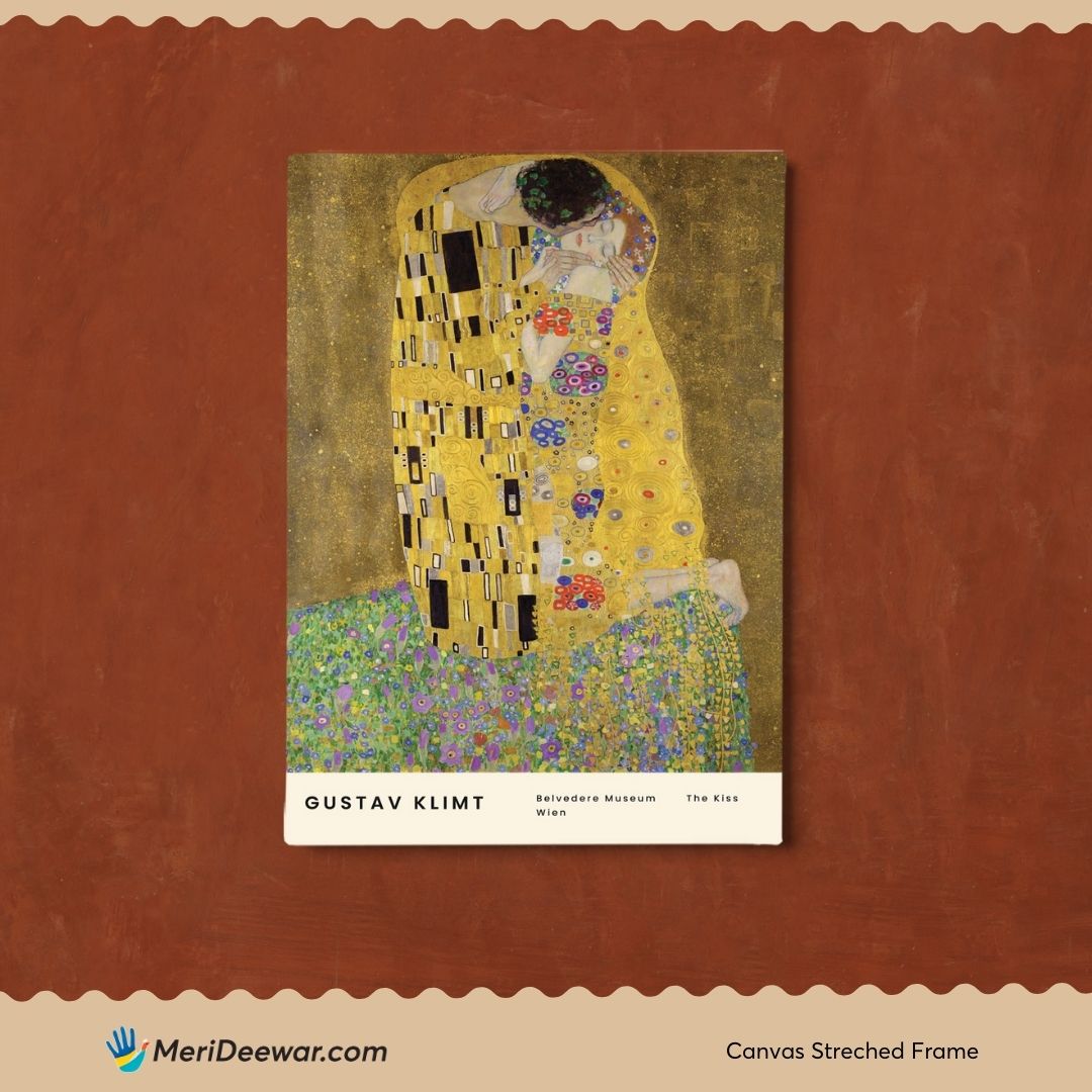 The Kiss by Gustav Klimt 3 : 4 Vertical New Premium Wall Art Canvas by MeriDeewar