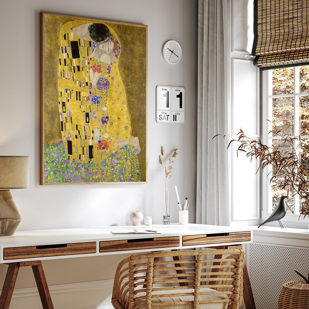 The Kiss Painting by Gustav Klimt 2 : 3 Vertical Premium Wall Art Canvas by MeriDeewar
