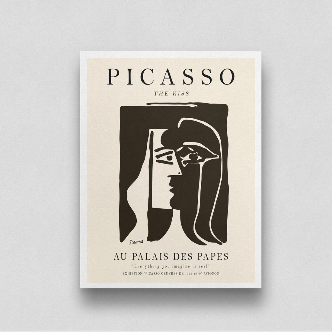 The Kiss Poster by Pablo Picasso 3 : 4 Vertical New Premium Wall Art Canvas by MeriDeewar