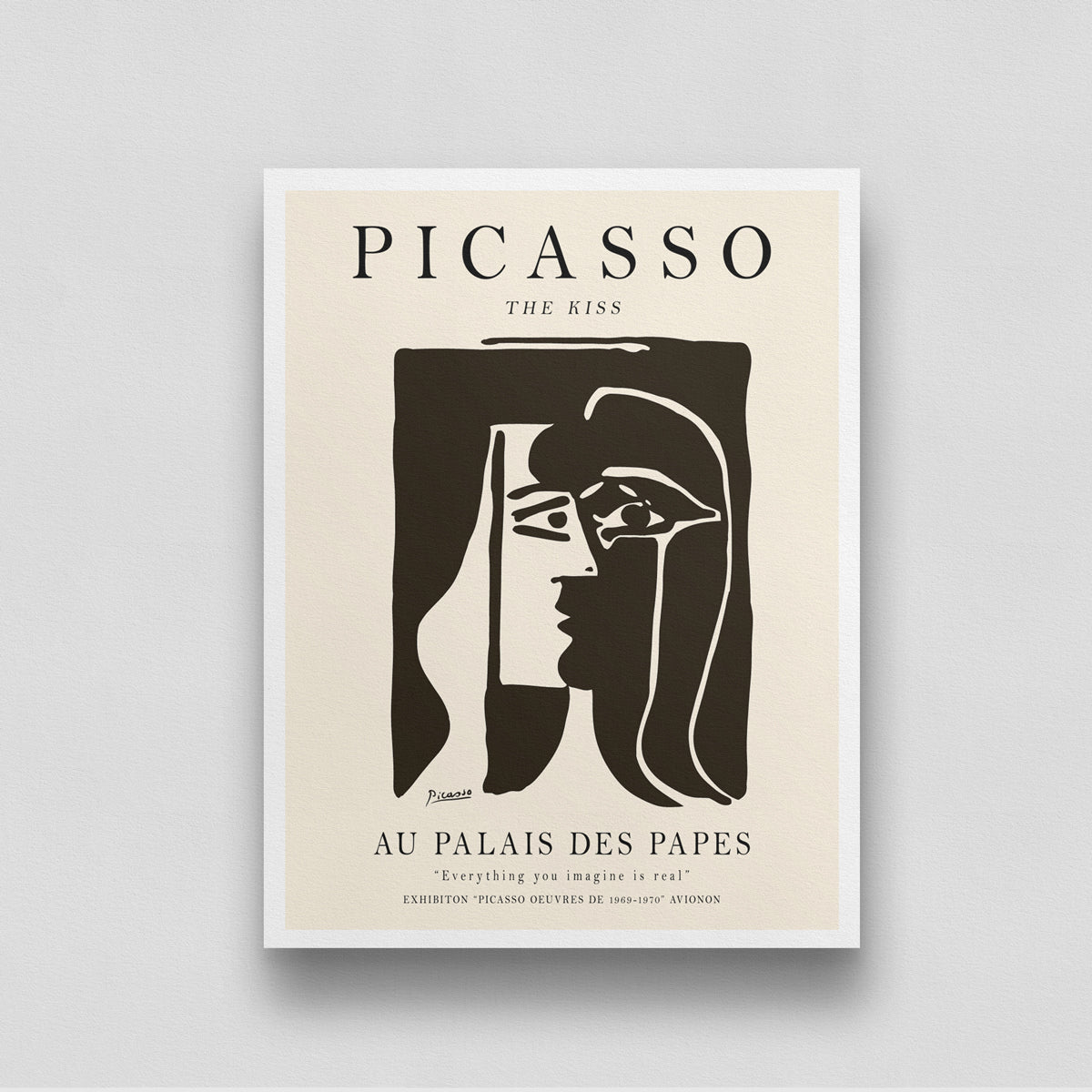 The Kiss Poster by Pablo Picasso 3 : 4 Vertical New Premium Wall Art Canvas by MeriDeewar