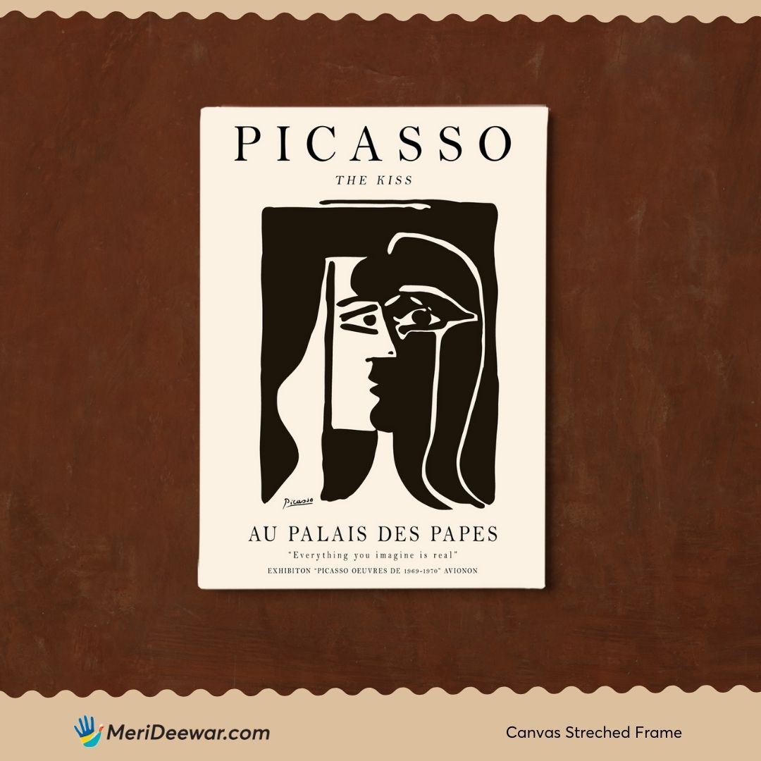 The Kiss Poster by Pablo Picasso 3 : 4 Vertical New Premium Wall Art Canvas by MeriDeewar