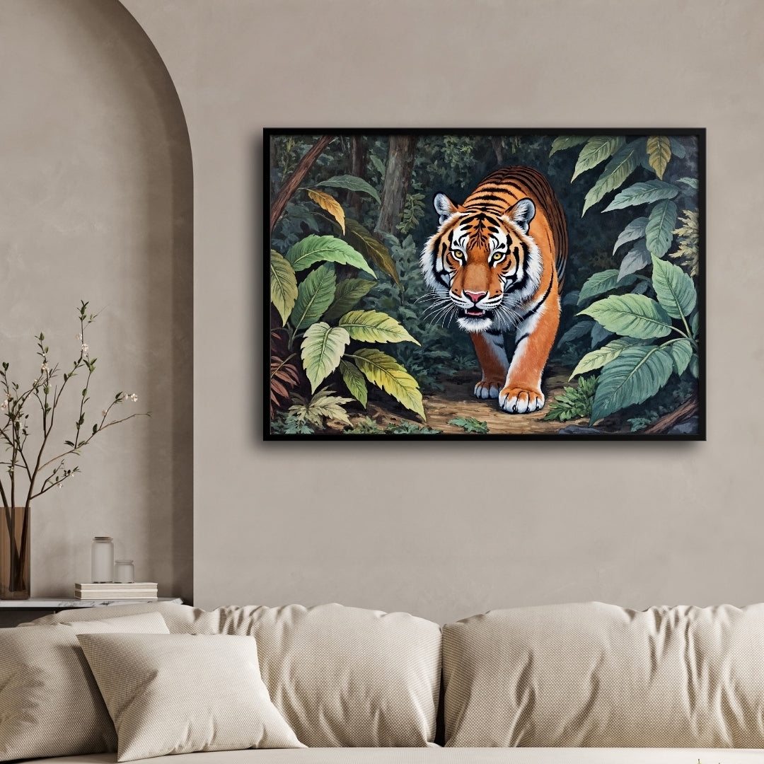 The Majestic Stare – Tiger in the Wild 2 : 3 Horizontal Premium Wall Art Canvas by MeriDeewar