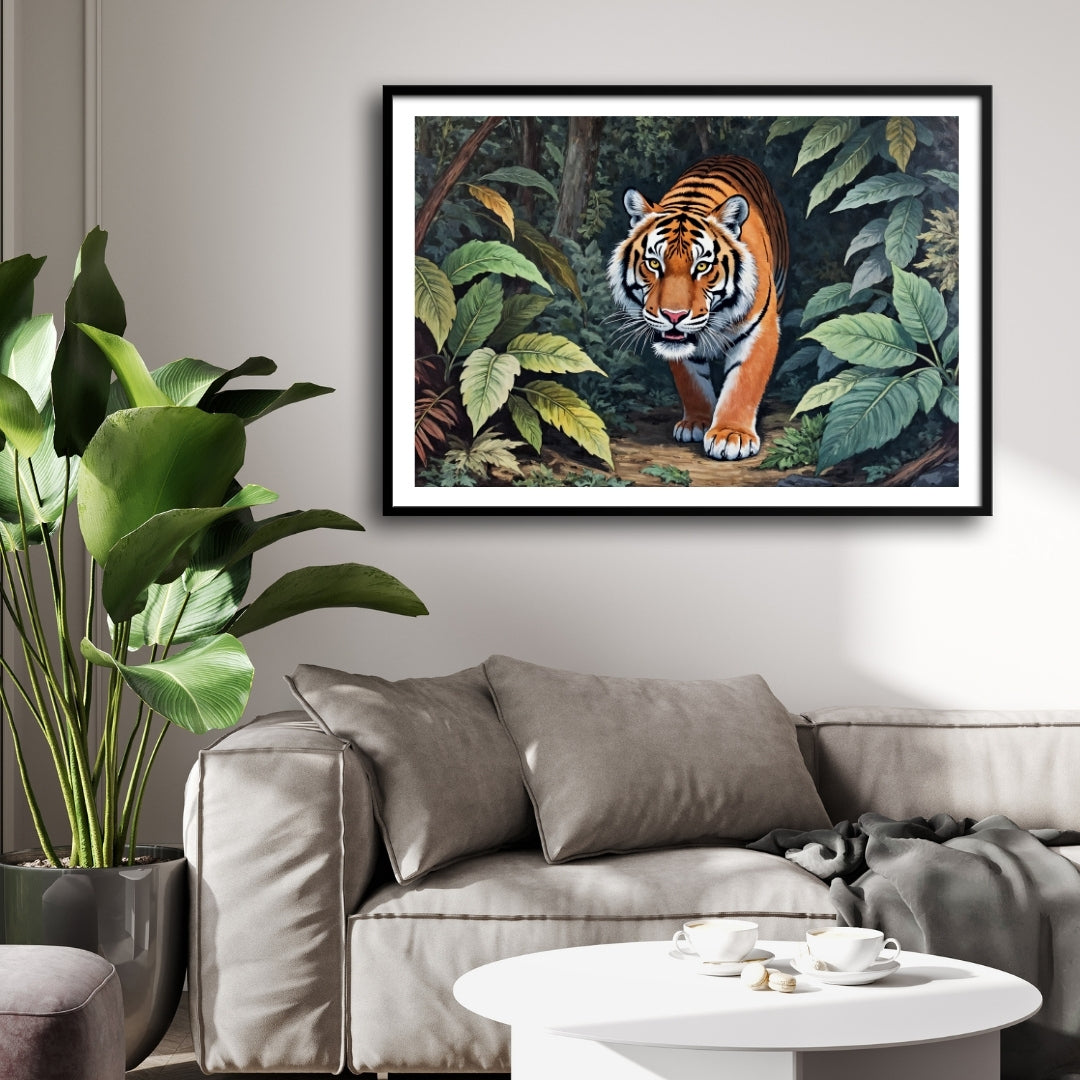 The Majestic Stare – Tiger in the Wild 2 : 3 Horizontal Premium Wall Art Canvas by MeriDeewar