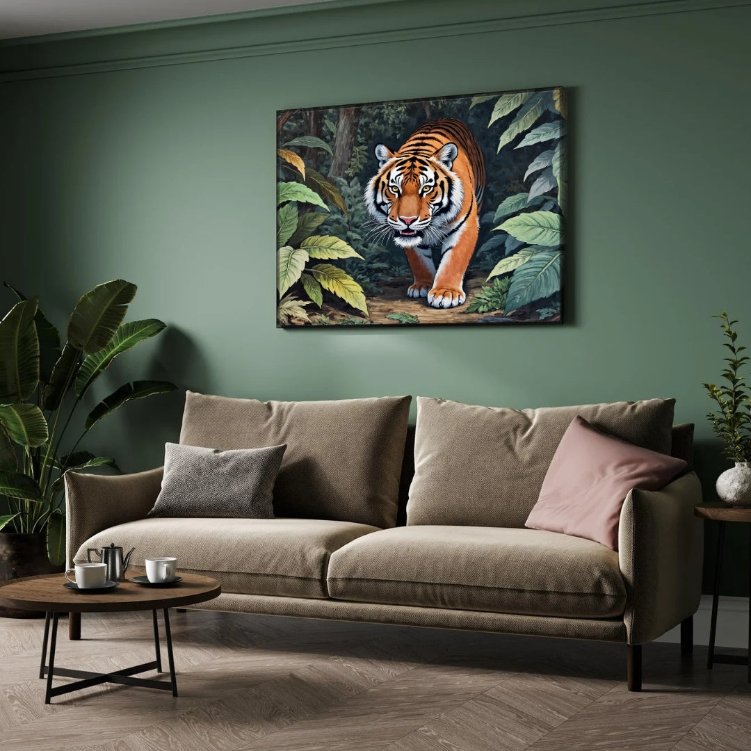 The Majestic Stare – Tiger in the Wild 2 : 3 Horizontal Premium Wall Art Canvas by MeriDeewar
