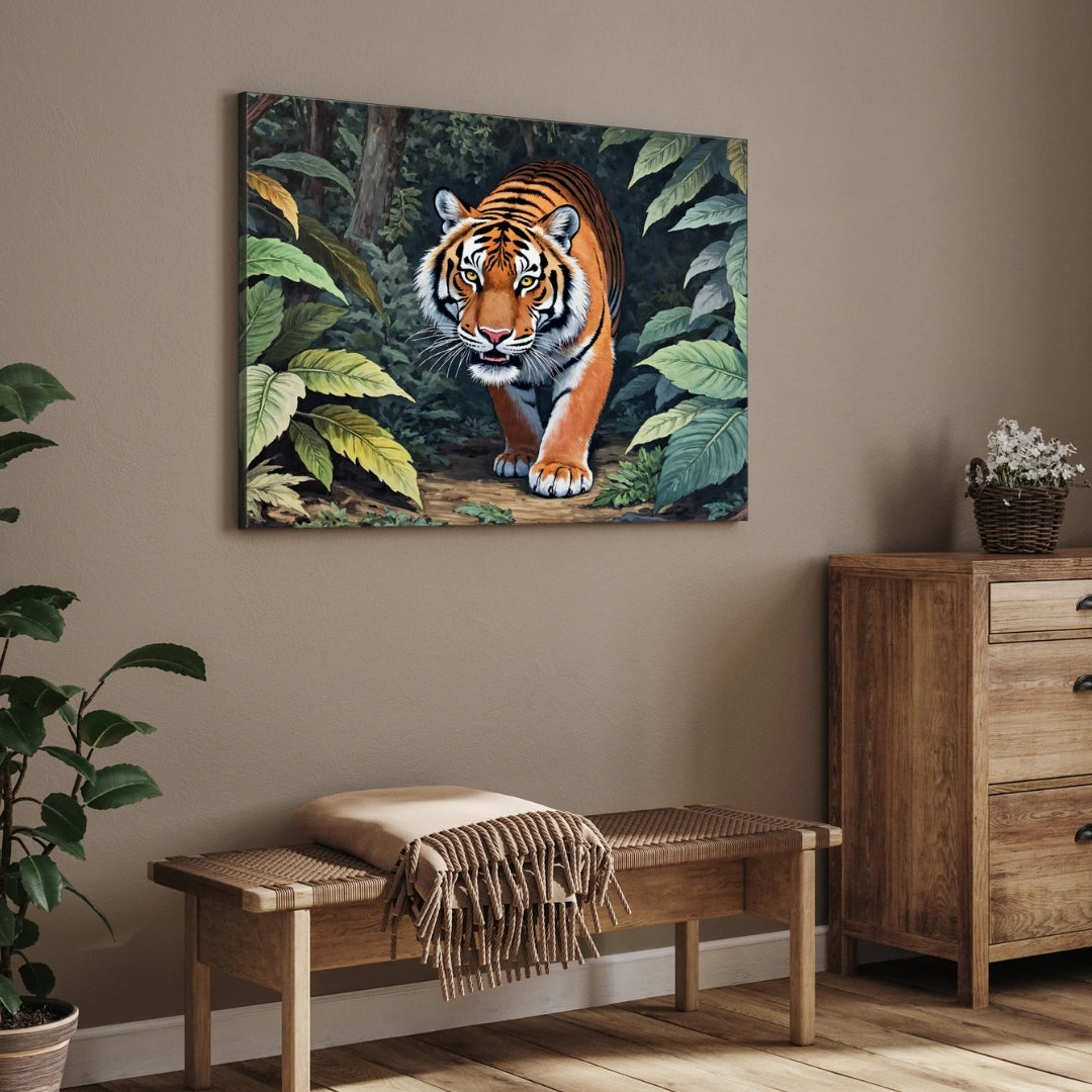 The Majestic Stare – Tiger in the Wild 2 : 3 Horizontal Premium Wall Art Canvas by MeriDeewar