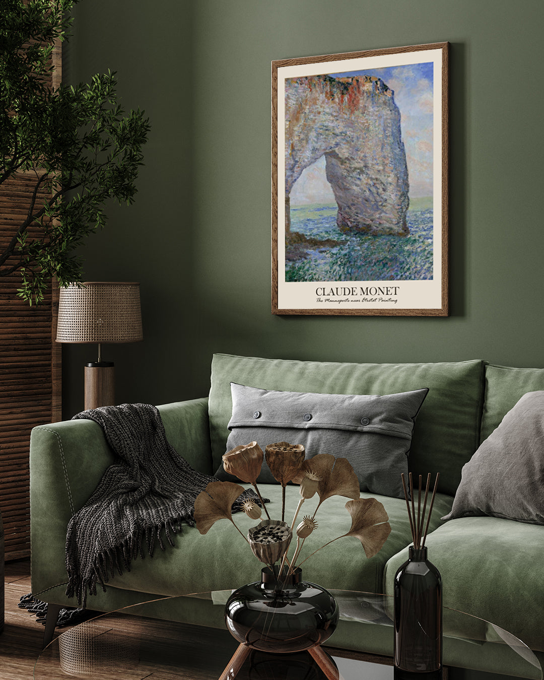 The Manneporte near Etretat Painting by Claude Monet 3 : 4 Vertical New Premium Wall Art Canvas by MeriDeewar