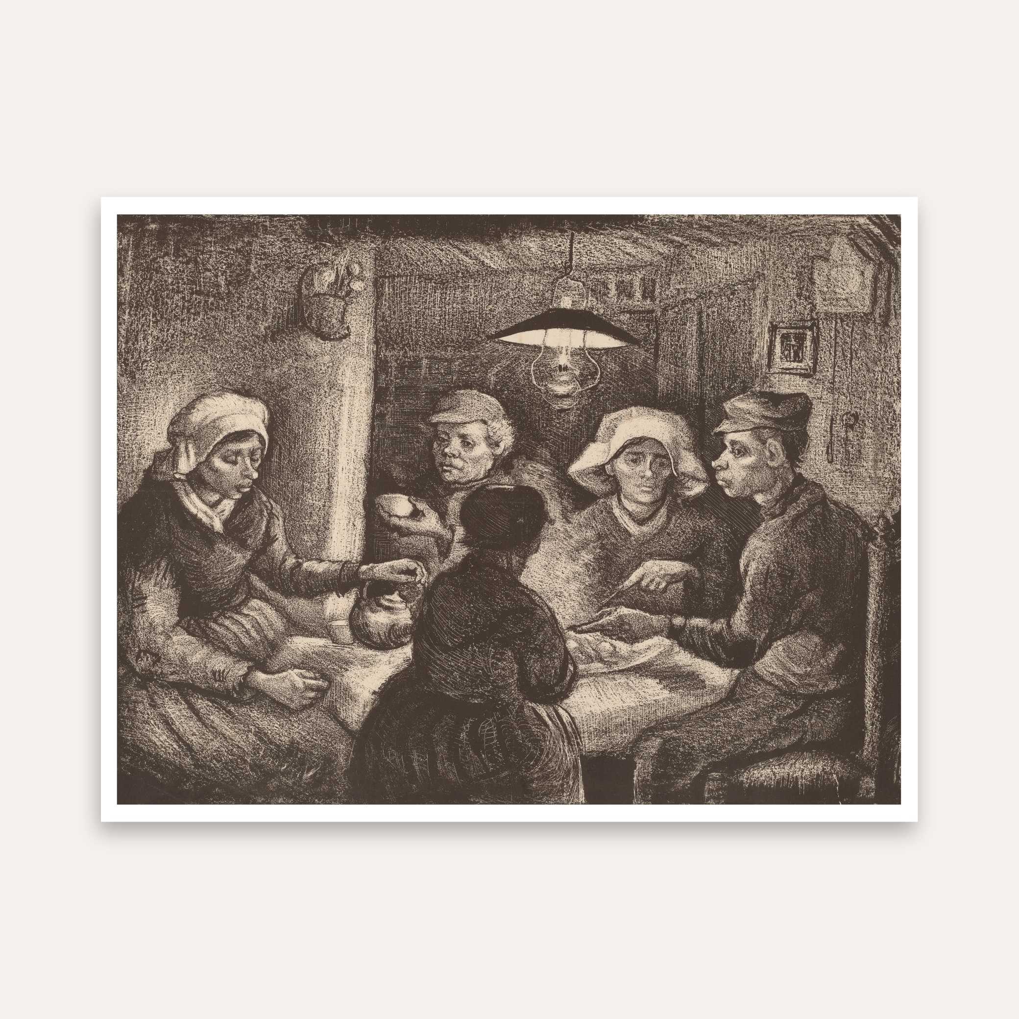 The Potato Eaters by Van Gogh | Classic Wall Painting for Dining Room | Giclée Fine Art Print 4 : 3 Horizontal Premium Wall Art Canvas by MeriDeewar