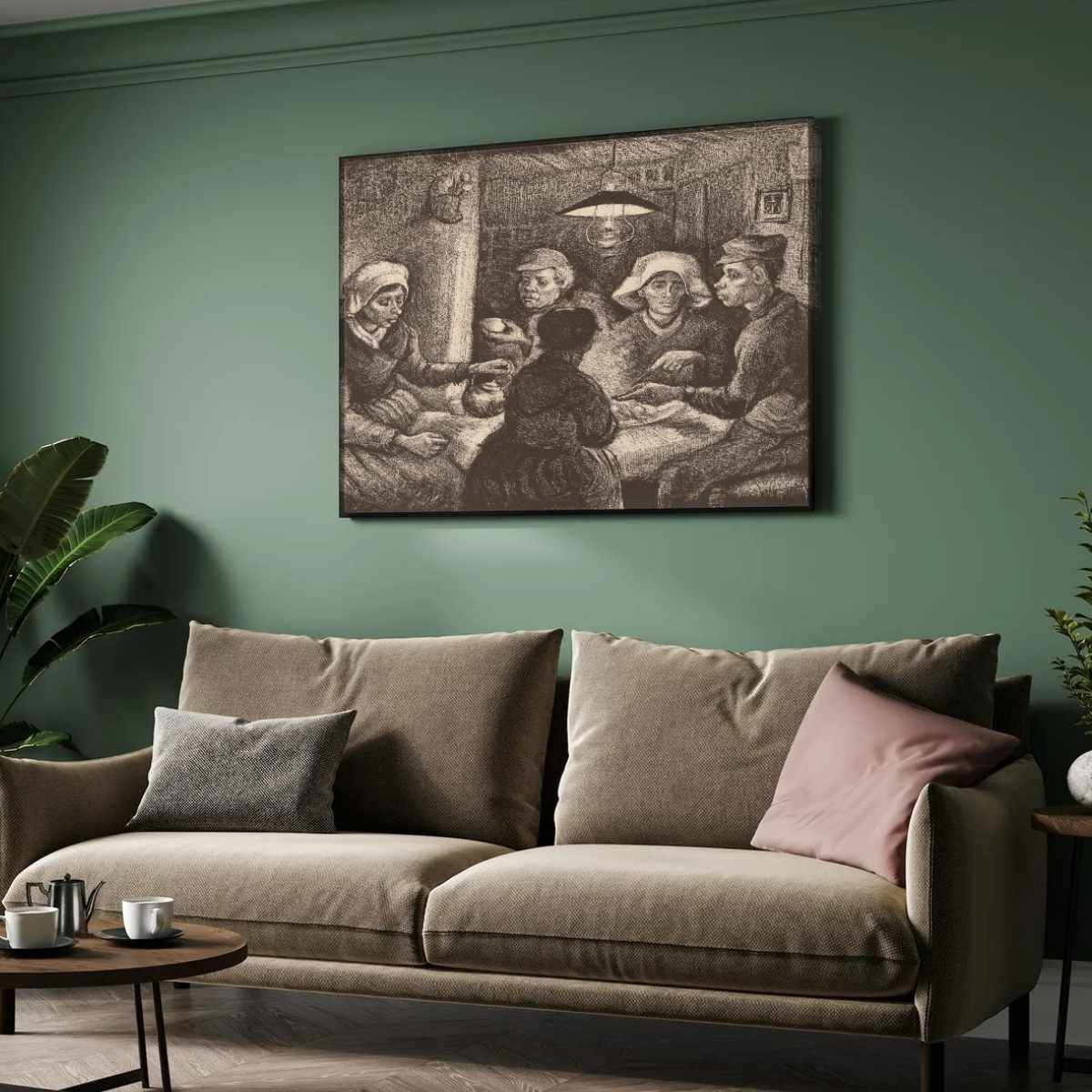 The Potato Eaters by Van Gogh | Classic Wall Painting for Dining Room | Giclée Fine Art Print 4 : 3 Horizontal Premium Wall Art Canvas by MeriDeewar