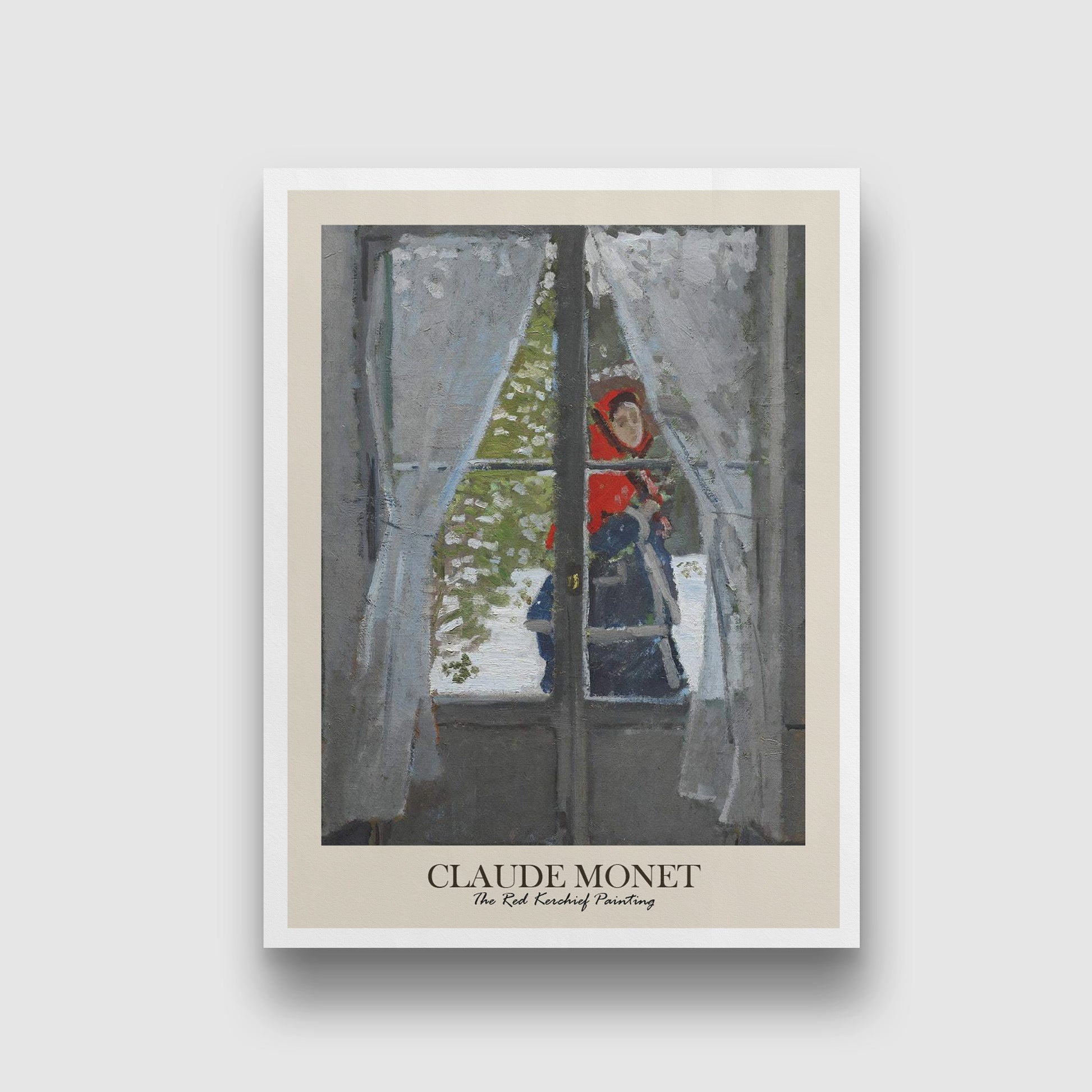 The Red Kerchief Painting by Claude Monet 3 : 4 Vertical New Premium Wall Art Canvas by MeriDeewar