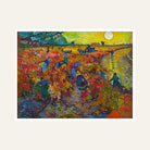 The Red Vineyard Van Gogh Painting for Living Room | Sunset Scenery Wall Art | MeriDeewar 4 : 3 Horizontal Premium Wall Art Canvas by MeriDeewar