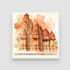 The Rhythm of Stone – Khajuraho Temple Wall Art | Indian Heritage Sculpture Canvas Print 1 : 1 Square Premium Wall Art Canvas by MeriDeewar