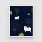 The Sacred Cow Pichwai Painting 3 : 4 Vertical New Premium Wall Art Canvas by MeriDeewar