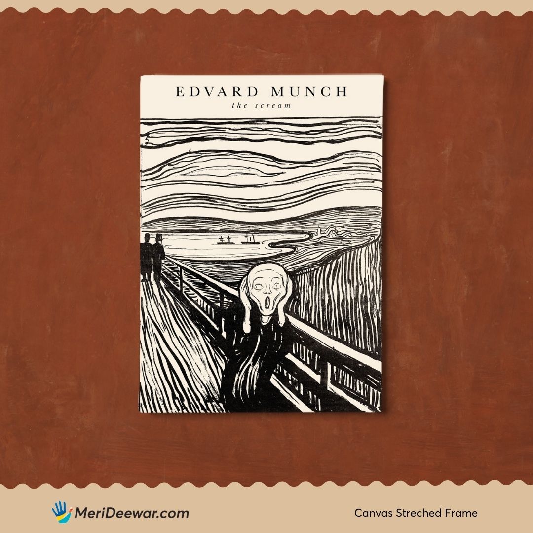 The Scream Poster by Edvard Munch 3 : 4 Vertical New Premium Wall Art Canvas by MeriDeewar