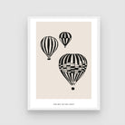 The Sky is the Limit — Minimalist Hot Air Balloon Wall Art 3 : 4 Vertical New Premium Wall Art Canvas by MeriDeewar