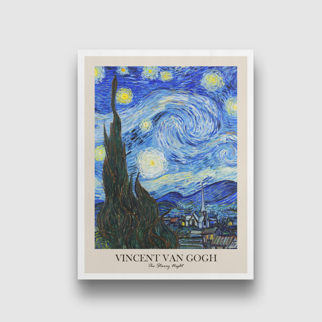 The Starry Night Painting by Vincent van Gogh 3 : 4 Vertical New Premium Wall Art Canvas by MeriDeewar