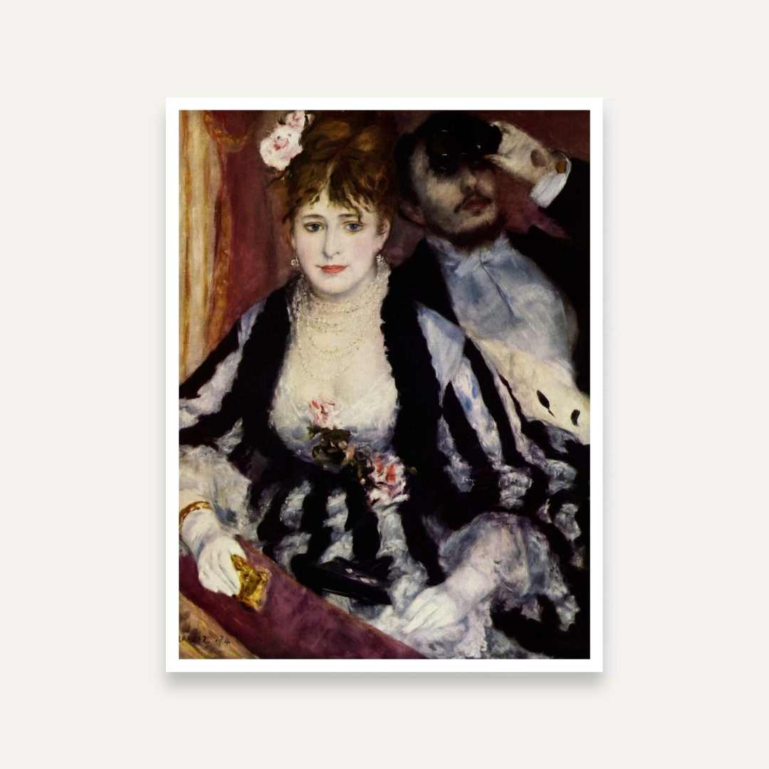 The Theatre Box by Renoir – Classic Painting for Living Room | Elegant Wall Art Print 4 :5 Vertical Premium Wall Art Canvas by MeriDeewar