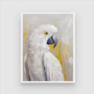 the white Parrot Bird Abstract Painting - Modern Art for Your Walls 3 : 4 Vertical New Premium Wall Art Canvas by MeriDeewar