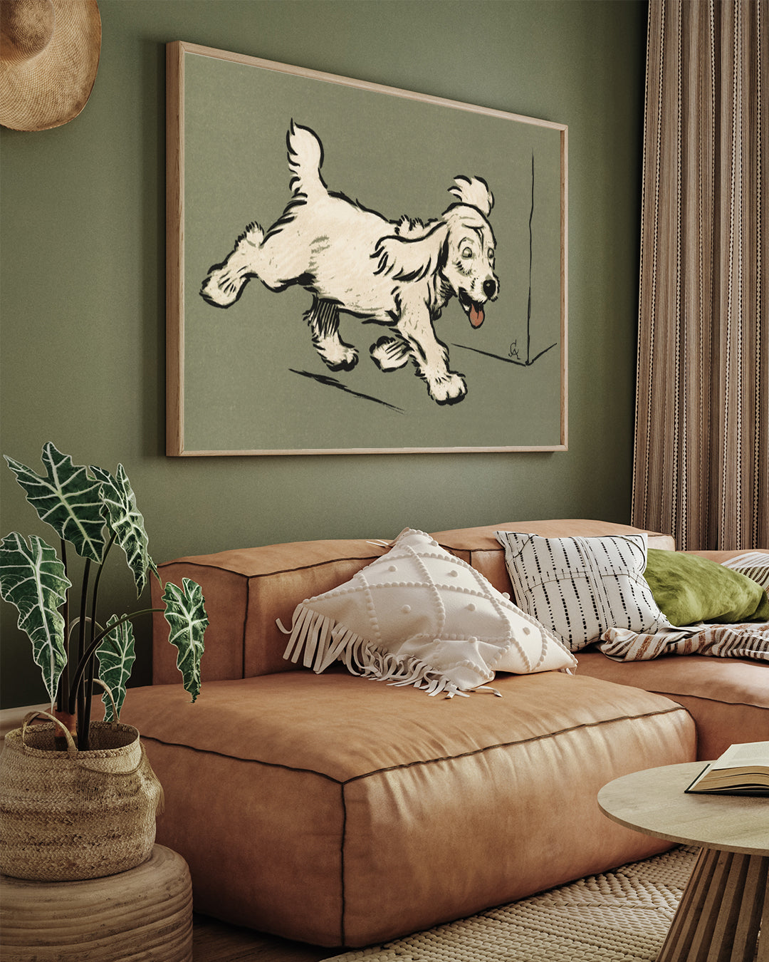 The White Puppy Book by Cecil Aldin 3 : 4 Horizontal New Premium Wall Art Canvas by MeriDeewar