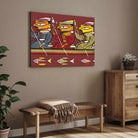 "Three Boatmen" Jamini Roy Painting | Fine Art Wall Art 3 : 2 Horizontal Premium Wall Art Canvas by MeriDeewar