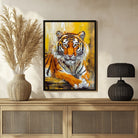 Tiger Abstract Art Painting – Bold Wall Decor for Modern Homes 3 : 4 Vertical New Premium Wall Art Canvas by MeriDeewar