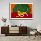 Tiger before the Green Hill Fine Art Giclée Print | Wildlife Wall Art 3 : 2 Horizontal Premium Wall Art Canvas by MeriDeewar