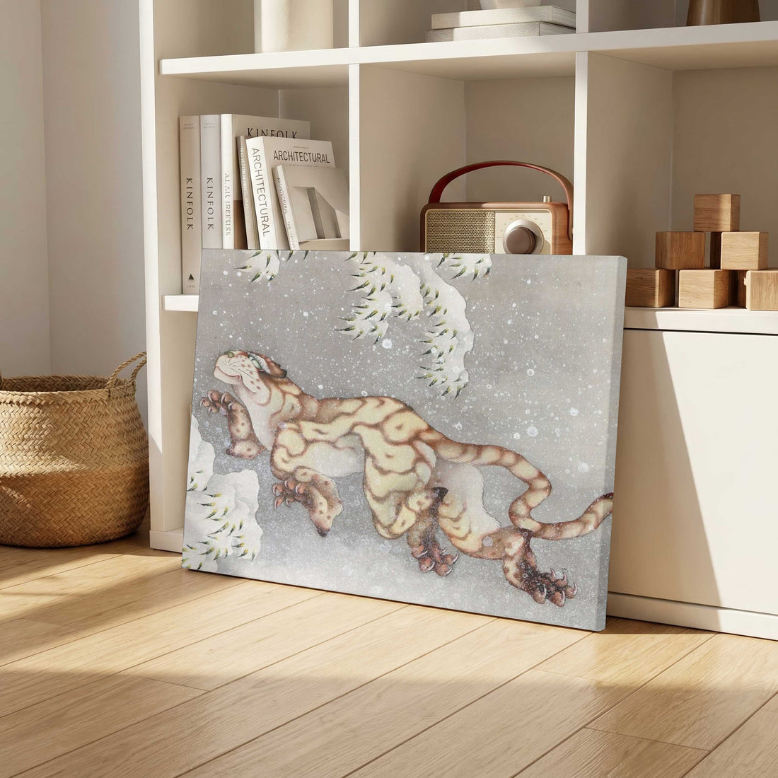 TIGER IN A SNOWSTORM Painting - Meri Deewar 3 : 2 Horizontal Premium Wall Art Canvas by MeriDeewar