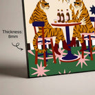 "Tigers at the Bar" Quirky Illustration Art Poster | Vertical Borderless Art Frame Poster Premium Wall Art Canvas by MeriDeewar