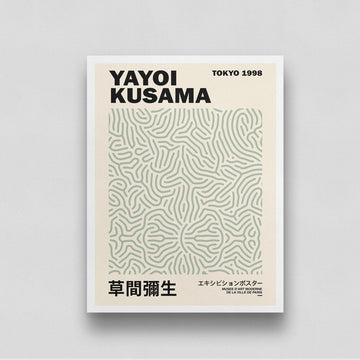 Tokyo Sage Green painting by Yayoi Kusama 3 : 4 Vertical New Premium Wall Art Canvas by MeriDeewar