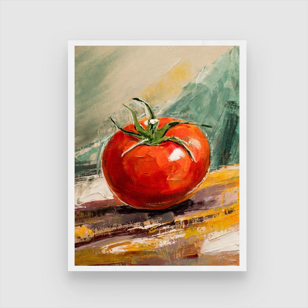 Tomato Abstract Art Painting 3 : 4 Vertical New Premium Wall Art Canvas by MeriDeewar