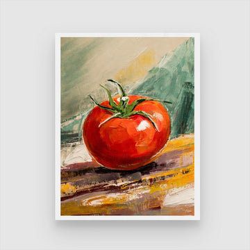 Tomato Abstract Art Painting 3 : 4 Vertical New Premium Wall Art Canvas by MeriDeewar