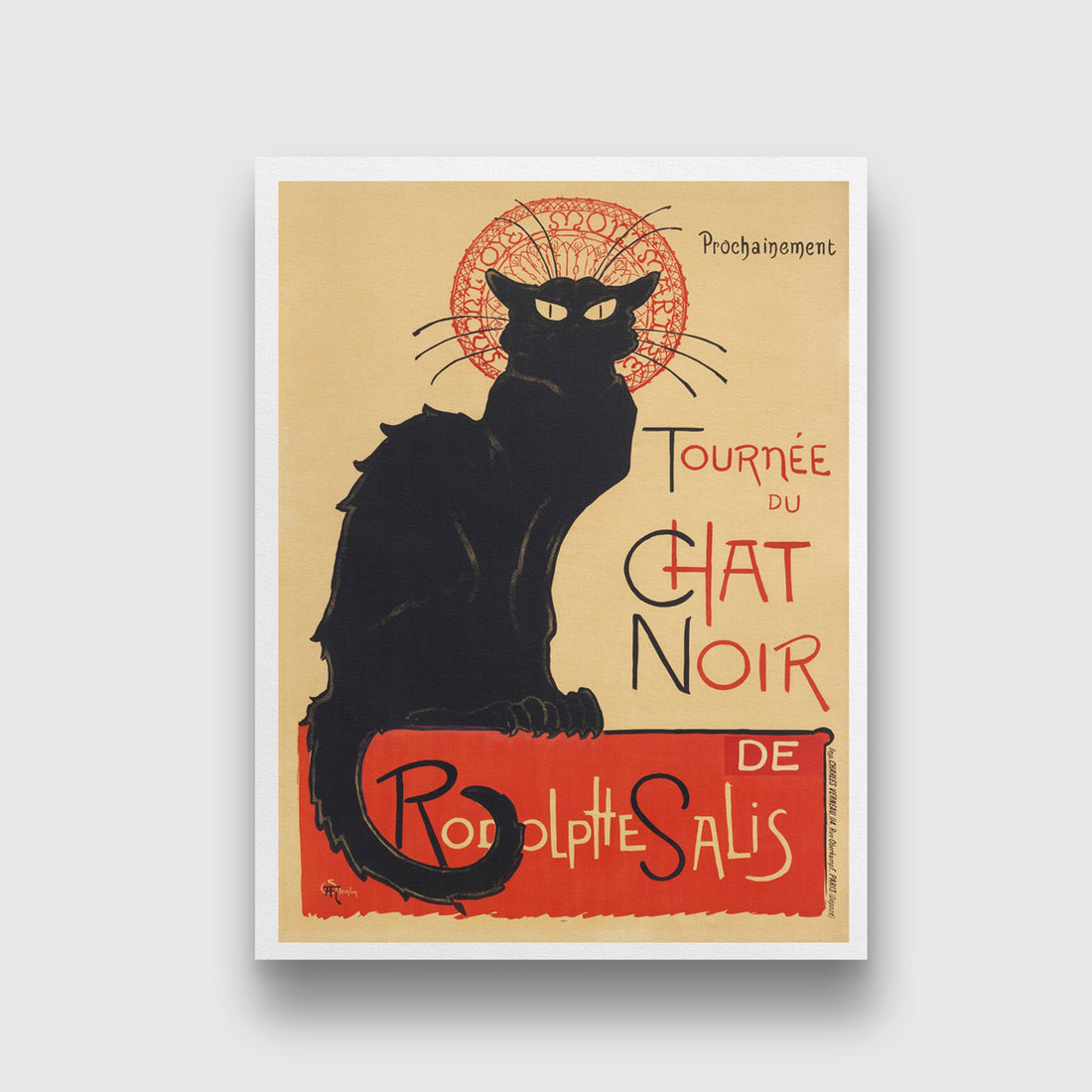 Tournee Du Chat Noir Black Cat Poster 3 : 4 Vertical New Premium Wall Art Canvas by MeriDeewar