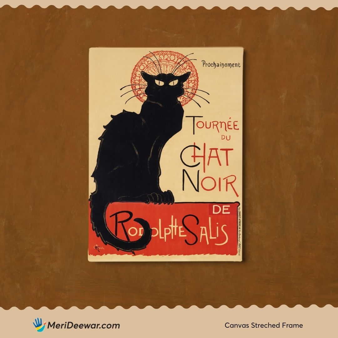 Tournee Du Chat Noir Black Cat Poster 3 : 4 Vertical New Premium Wall Art Canvas by MeriDeewar