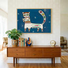 Traditional Cat and Kitten Jamini Roy Painting | Wall Art Decor 3 : 2 Horizontal Premium Wall Art Canvas by MeriDeewar