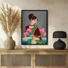 Traditional Indian Woman Wall Art - Cultural Elegance 3 : 4 Vertical New Premium Wall Art Canvas by MeriDeewar