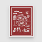 Traditional Warli Folk Art: Indian Village Life Painting 3 : 4 Vertical New Premium Wall Art Canvas by MeriDeewar