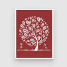 Traditional Warli Tree Art - Unique Cultural Painting for Home 3 : 4 Vertical New Premium Wall Art Canvas by MeriDeewar