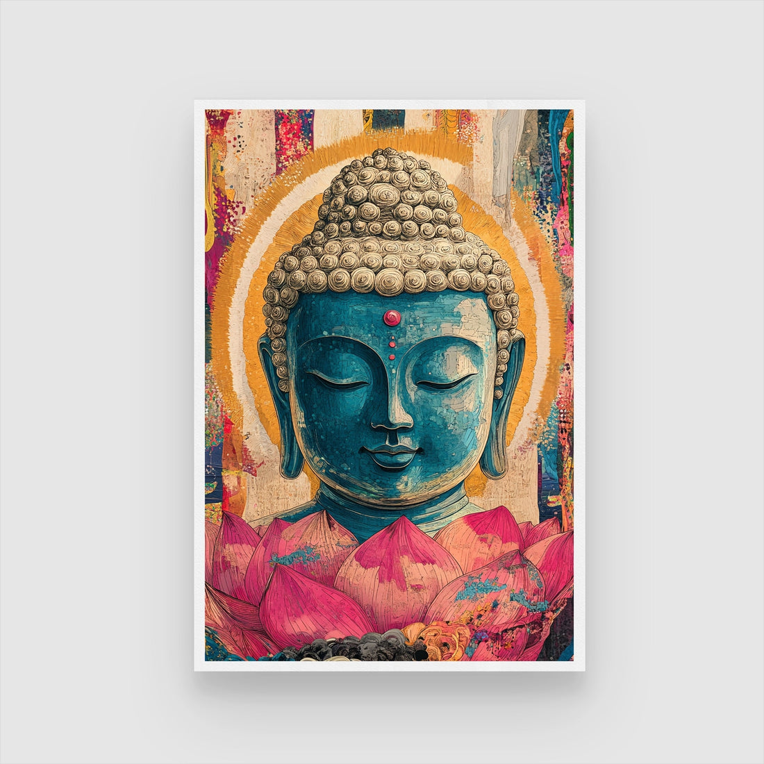 Tranquil Enlightenment – Buddha Wall Art for Home Interiors 2 : 3 Vertical Premium Wall Art Canvas by MeriDeewar
