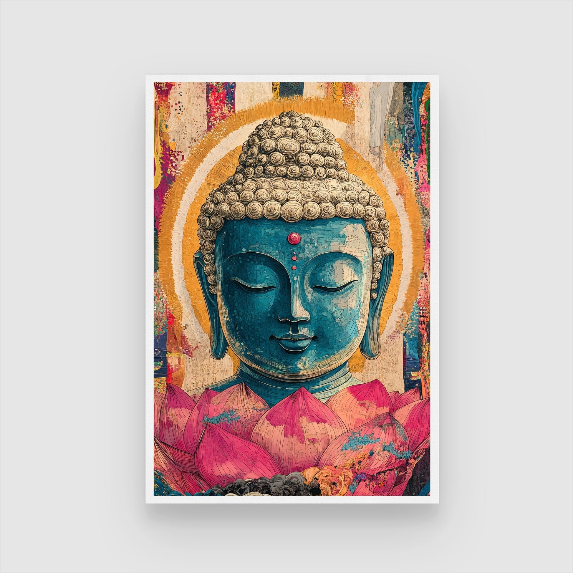 Tranquil Enlightenment – Buddha Wall Art for Home Interiors 2 : 3 Vertical Premium Wall Art Canvas by MeriDeewar