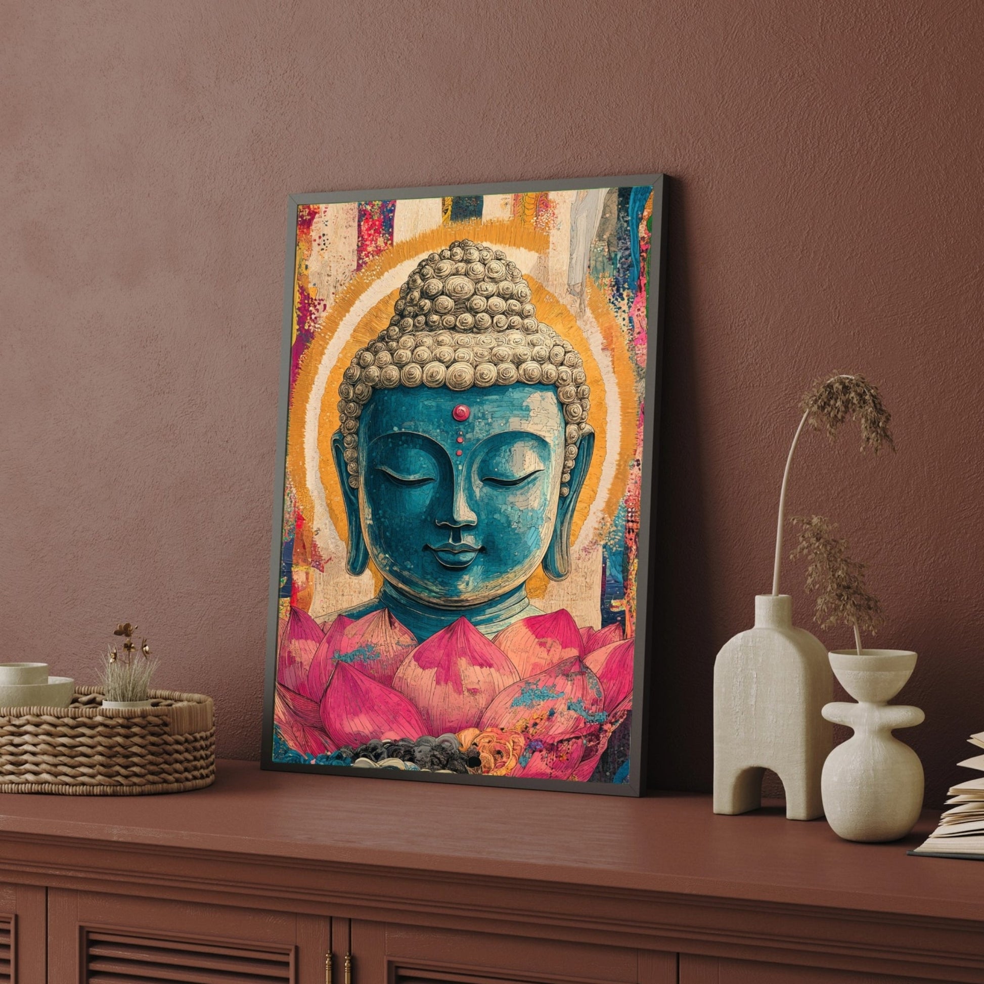 Tranquil Enlightenment – Buddha Wall Art for Home Interiors 2 : 3 Vertical Premium Wall Art Canvas by MeriDeewar