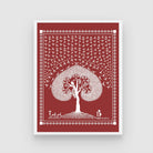 Tree & Bird Harmony: Warli Tranquility Rural Life Art 3 : 4 Vertical New Premium Wall Art Canvas by MeriDeewar