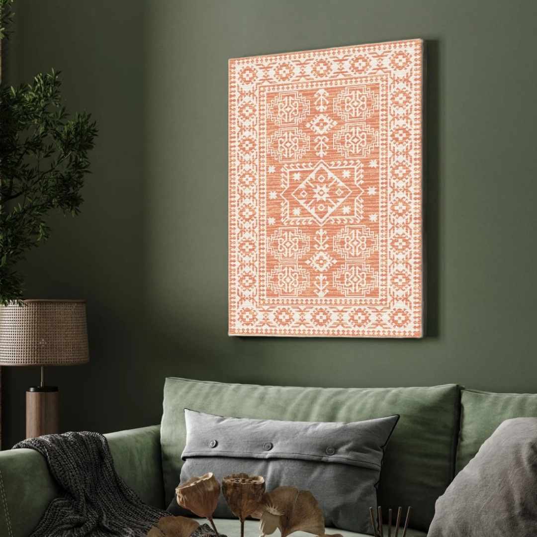 "Tribal Kilim" Modern Ethnic Art Giclée Print | Fine Art Wall Art 2 : 3 Vertical Premium Wall Art Canvas by MeriDeewar