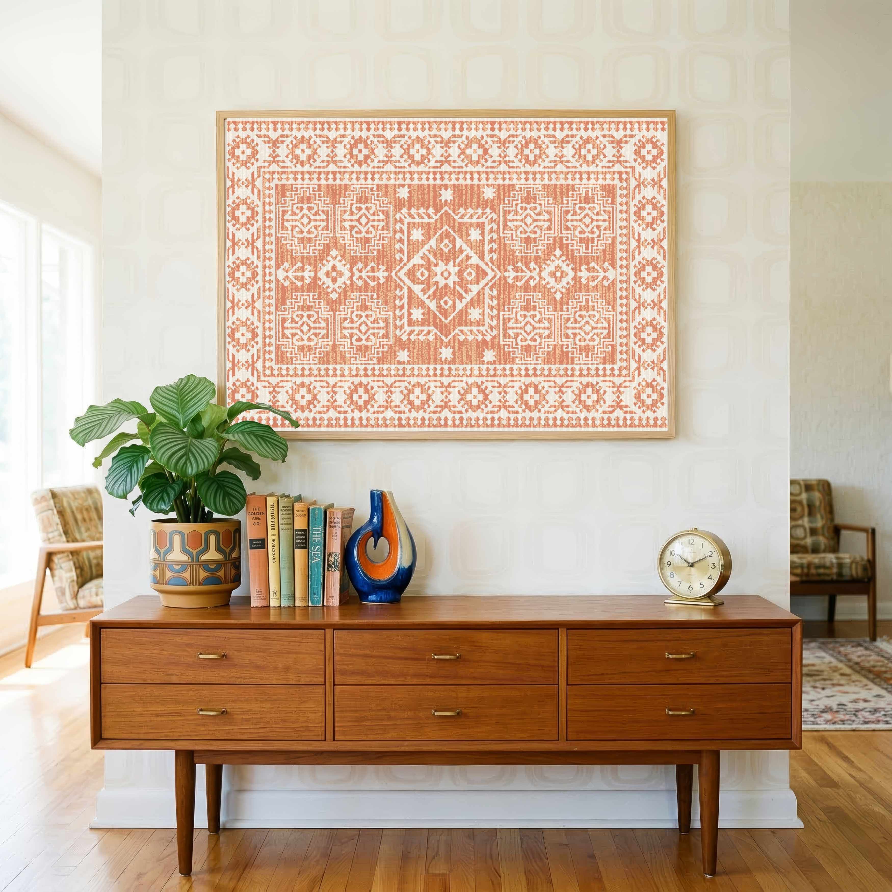 "Tribal Kilim" Modern Ethnic Art Giclée Print | Fine Art Wall Art 3 : 2 Horizontal Premium Wall Art Canvas by MeriDeewar