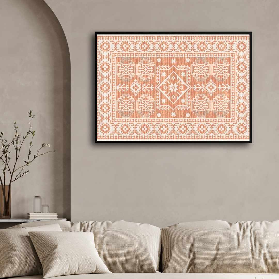 "Tribal Kilim" Modern Ethnic Art Giclée Print | Fine Art Wall Art 3 : 2 Horizontal Premium Wall Art Canvas by MeriDeewar