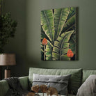 "Tropical Banana Leaves" Classical Oil Painting Botanical Giclée Print | Fine Art Wall Art 3 : 4 Vertical Premium Wall Art Canvas by MeriDeewar
