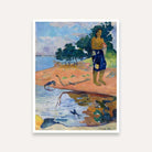 Tropical Beach Painting for Living Room | Paul Gauguin Haere Pape | Wall Art Print 3 : 4 Vertical Premium Wall Art Canvas by MeriDeewar
