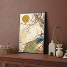 Tropical Canopy with Peacock — Jungle Botanical Canvas 2 : 3 Vertical Premium Wall Art Canvas by MeriDeewar